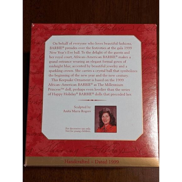 Hallmark Christmas Ornament NIB 1999 African American Barbie Millenium Princess - Picture 3 of 8